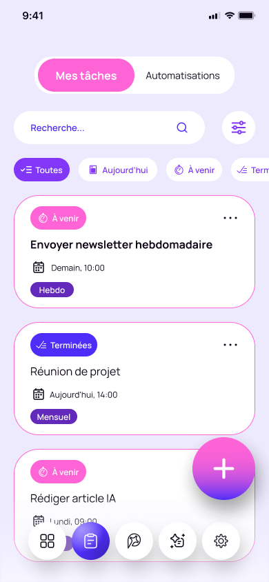 Écran Plan'It : Vous êtes débordé.