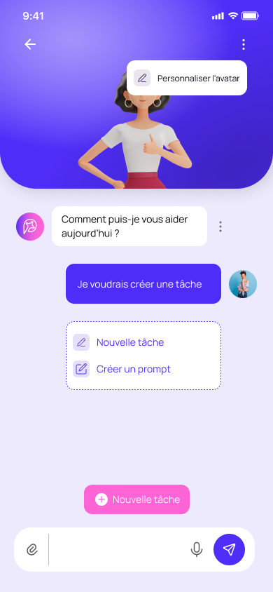 Une conversation avec l'orchestrateur sur Samsung Galaxy