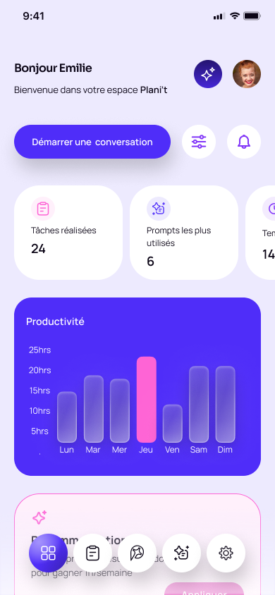 L'accueil de Plan'It sur iPhone